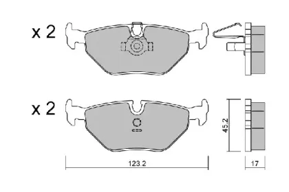 BPBM-2002 AISIN Комплект тормозных колодок, дисковый тормоз